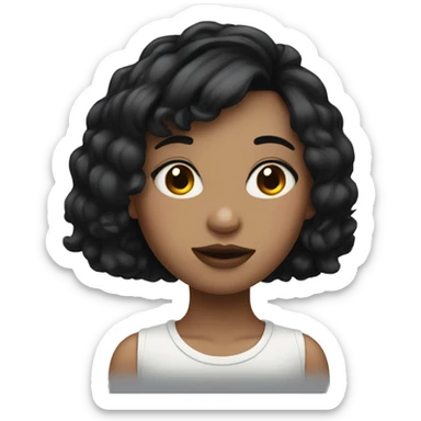 Girl with short black hair and septum piercing  sticker