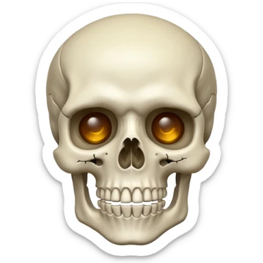 Skeleton shot in head by gun sticker