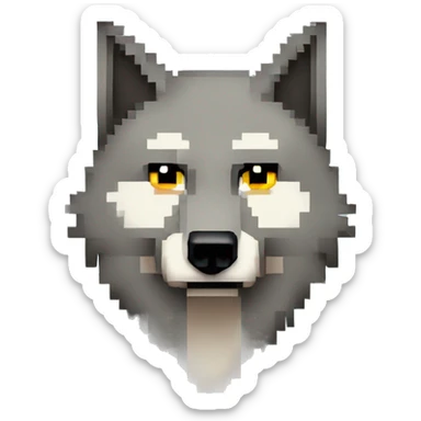 8 bit Pixel wolf  sad sticker