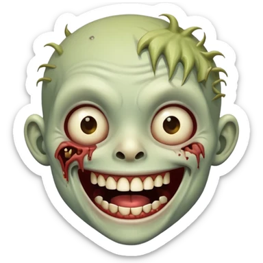 A cute and cheerful zombie is laughing hard sticker