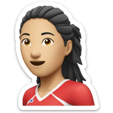 asian female volleyball player spiking sticker