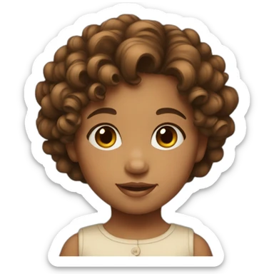 Little Girl with Brown Short Curls sticker