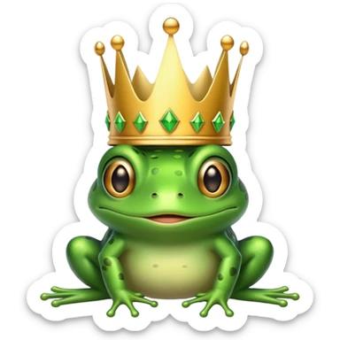 frog with a crown sticker