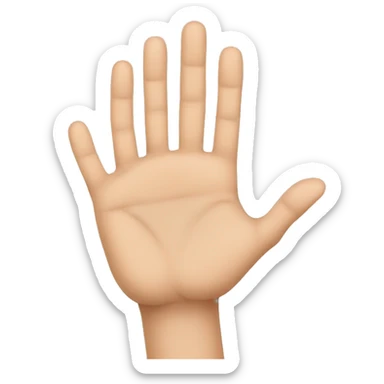 one hand viewed from the front, with the thumb and ring finger touching each other sticker