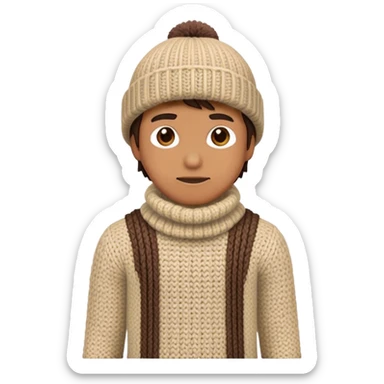 man in wither outfit and knited hat full scale standing sticker