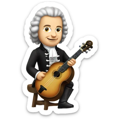 Johann Sebastian Bach midget holding banjo sticker