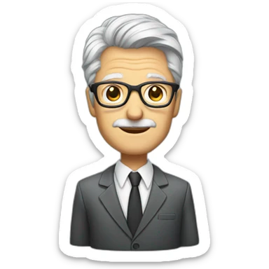 A gray-haired agent with glasses sticker