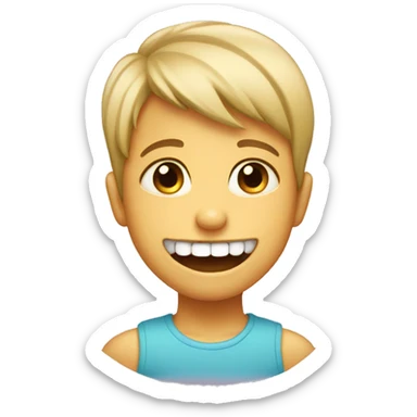 kid with baby teeth smili sticker