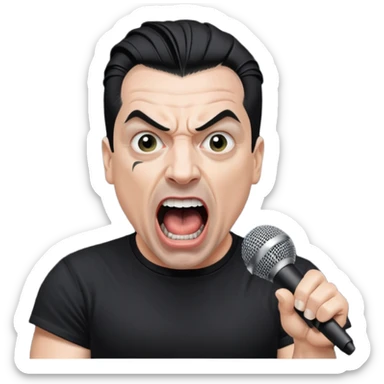 till lindemann, metal musician, screaming with mirophone sticker