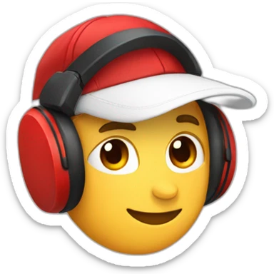 White Streamer wearing a back cap and red headphone with a shirt black and red squares sticker