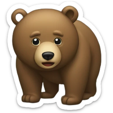 a bear shitting in the woods sticker