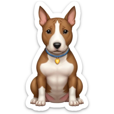 brindle english bull terrier sitting down sticker