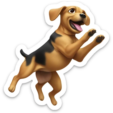 Dog doing a backflip into a doctor’s office sticker