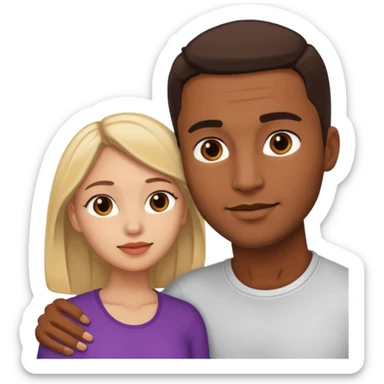 Brown skin man and light skinned woman having sex sticker