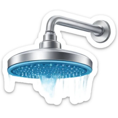 Showerhead with water flowing sticker