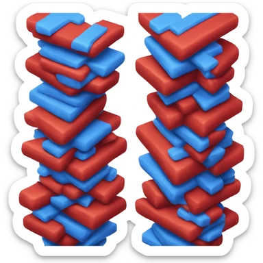 Blue V and red V stacked on top of one another sticker
