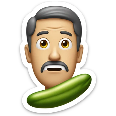 A man scared of a pickle  sticker