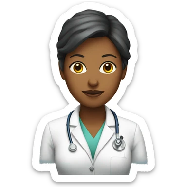 Woman doctor wih sticker