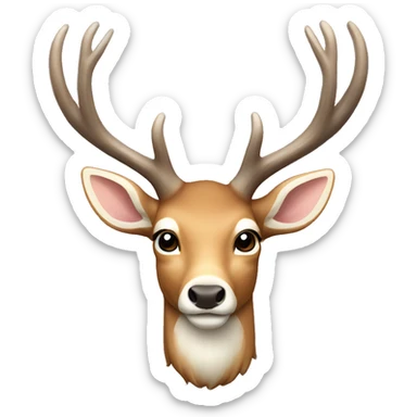 white tail deer with large antlers sticker