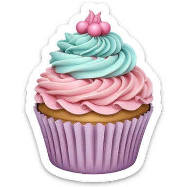 realistic, detailed rococo cupcake sticker