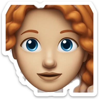 Redhead woman with blue eyes sticker