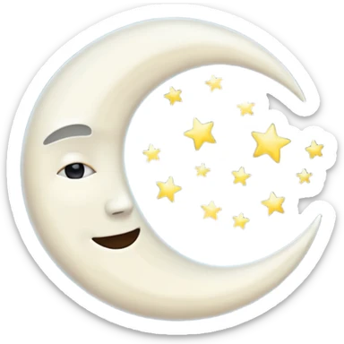 glowing half moon sticker