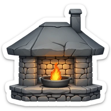 A stone blacksmith forge sticker