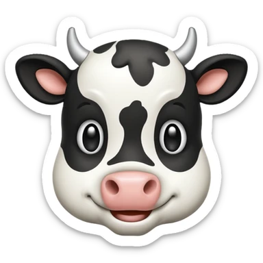 retro cow emoji  sticker