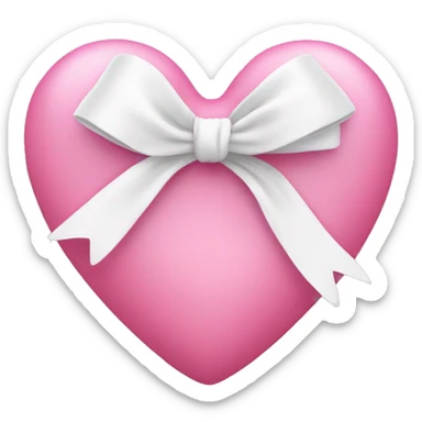 pink heart with white bow sticker