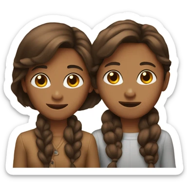 Two brown haired bestfriends sticker