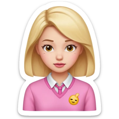 Baddie preppy aesthetic cute sassy emoji sticker