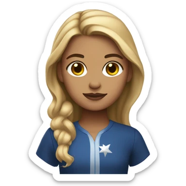 Brown hair with blonde front pieces stargirl with light skin sticker