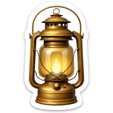 glitter old lantern sticker