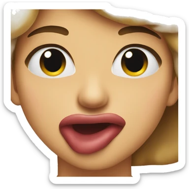 Biting lips emoji sticker