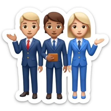 3 isometric 3d render people dressed as realtors dont show legs sticker