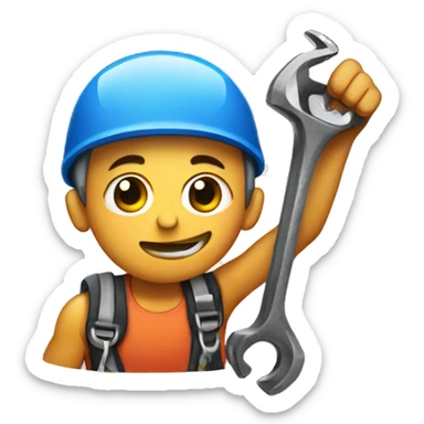 rock climber with a wrench in hand sticker