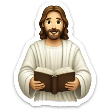 jesus christ with bible sticker