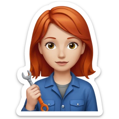 car mechanic, red haired woman sticker