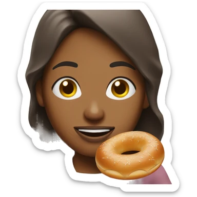 woman holding giant salt beef bagel sticker