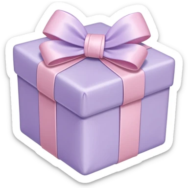 light lilac cute gift with a light pink bow, variation 2 sticker