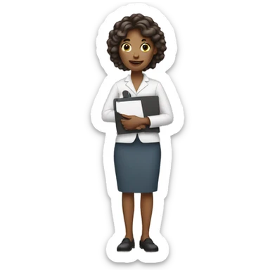 Woman carrying clipboard sticker