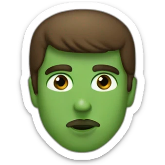 Guy with brown hair and green eyes kissing Kanye west sticker