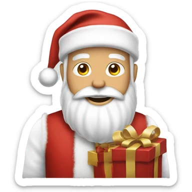 White man Santa Claus with presents sticker