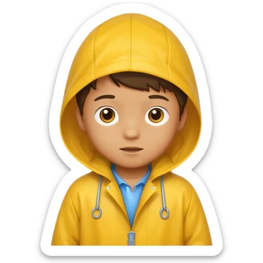 Little Boy yellow Raincoat sticker