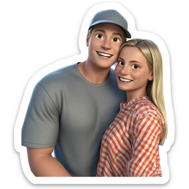 smiling girl and boy together sticker