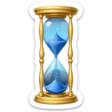 Hourglass of Time — gold frame + blue sand glow sticker