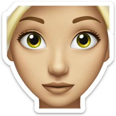 Pretty blonde girl green eyes long lashes sticker