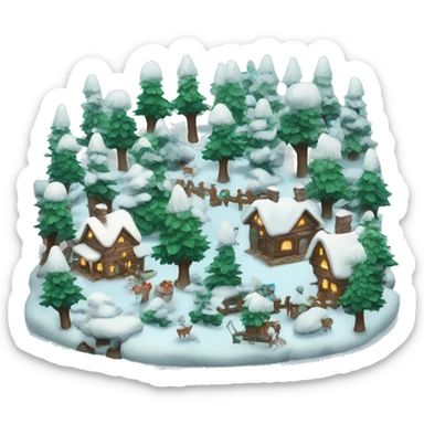 Christmas wonderland forest sticker