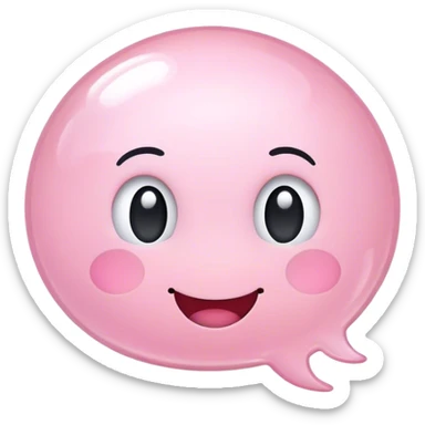 light pink happy thinking bubble sticker