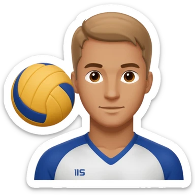 volleyball player, man, Charles Kiraly with volleyball ball sticker